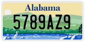 5789AZ9  license plate in AL