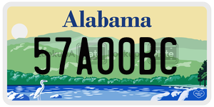57A00BC  license plate in AL