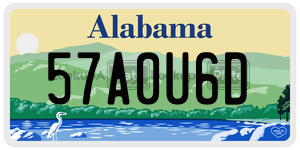 57A0U6D  license plate in AL