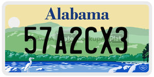 57A2CX3  license plate in AL