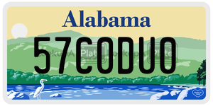 57C0DU0  license plate in AL