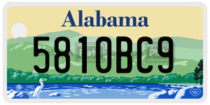 5810BC9  license plate in AL