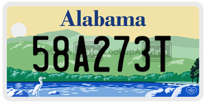 58A273T  license plate in AL