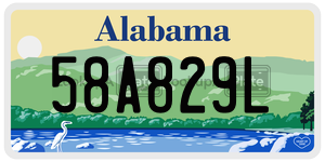 58A829L  license plate in AL
