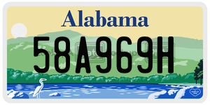 58A969H  license plate in AL