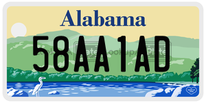 58AA1AD  license plate in AL