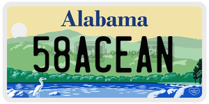 58ACEAN license plate in Alabama