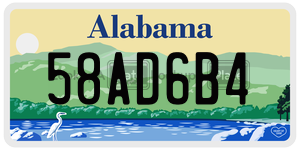 58AD6B4  license plate in AL