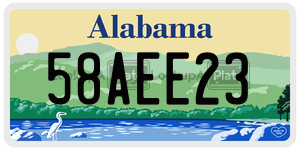 58AEE23  license plate in AL