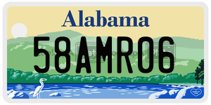 58AMR06  license plate in AL