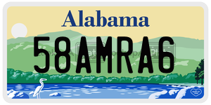 58AMRA6  license plate in AL