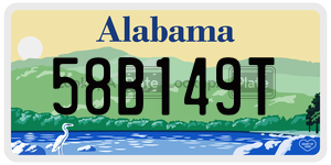 58B149T  license plate in AL