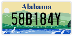 58B184Y  license plate in AL