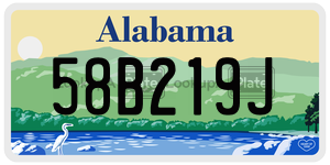 58B219J  license plate in AL