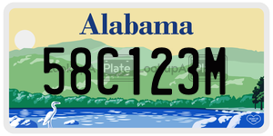 58C123M  license plate in AL