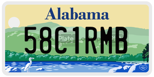 58C1RMB  license plate in AL