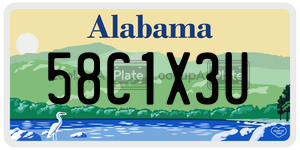 58C1X3U  license plate in AL
