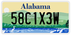 58C1X3W  license plate in AL