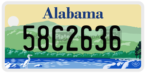 58C2636  license plate in AL