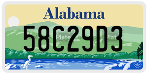 58C29D3  license plate in AL