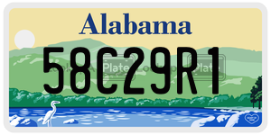 58C29R1  license plate in AL