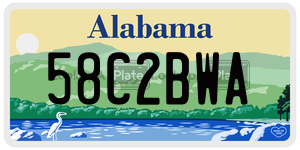 58C2BWA  license plate in AL