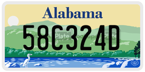 58C324D  license plate in AL