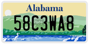 58C3WA8  license plate in AL
