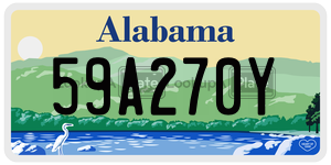 59A270Y  license plate in AL