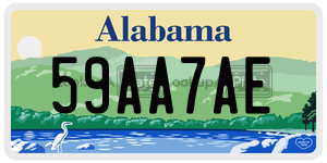 59AA7AE  license plate in AL