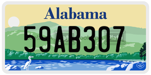 59AB307  license plate in AL