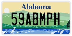 59ABMPH  license plate in AL