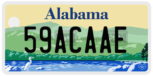 59ACAAE  license plate in AL