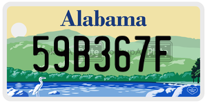 59B367F  license plate in AL