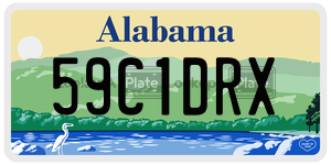 59C1DRX  license plate in AL