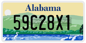 59C28X1  license plate in AL
