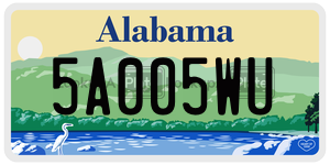 5A005WU  license plate in AL