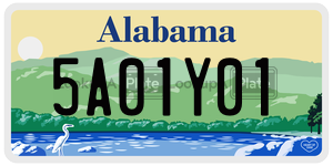 5A01Y01  license plate in AL