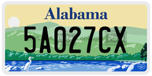 5A027CX  license plate in AL