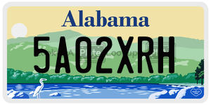 5A02XRH license plate in Alabama