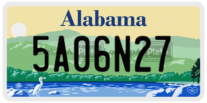 5A06N27  license plate in AL