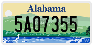 5A07355  license plate in AL