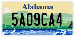 5A09CA4  license plate in AL
