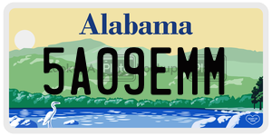 5A09EMM  license plate in AL