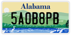 5A0B8PB  license plate in AL