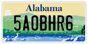 5A0BHR6  license plate in AL