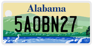 5A0BN27  license plate in AL
