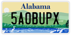 5A0BUPX  license plate in AL