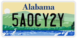 5A0CY2Y  license plate in AL
