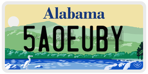 5A0EUBY  license plate in AL